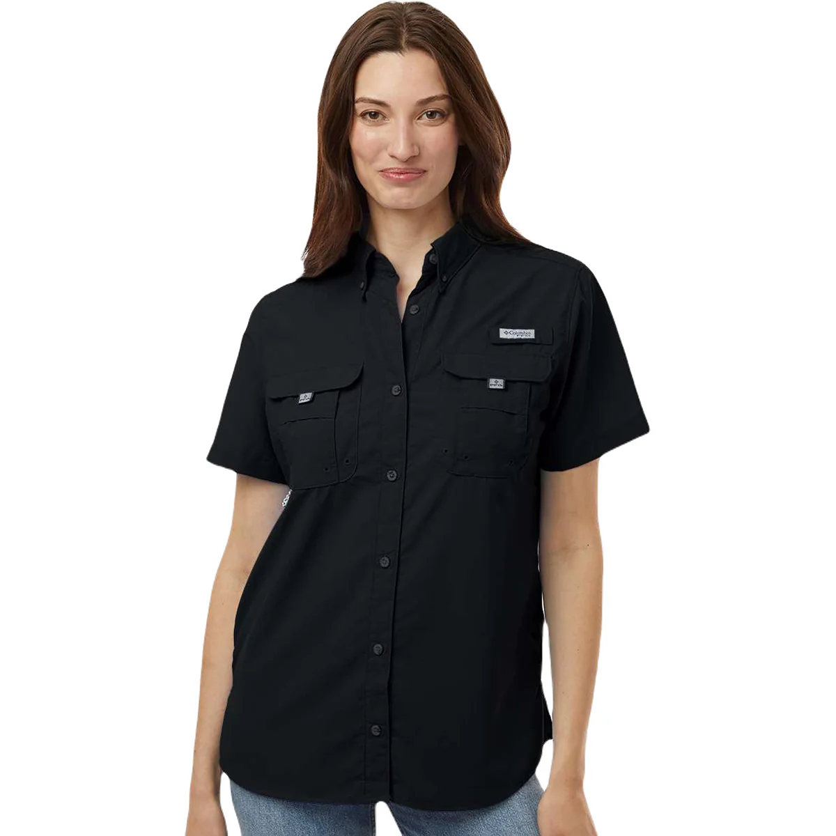 Columbia Women's Black PFG Bahama Short Sleeve Shirt - Image 3