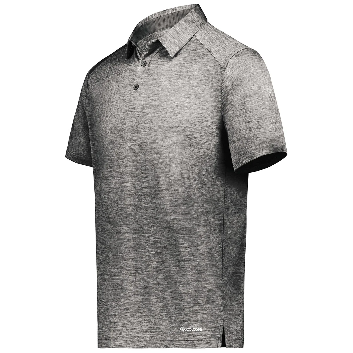 Holloway Men's Black Heather Electrify Coolcore Polo - Image 3