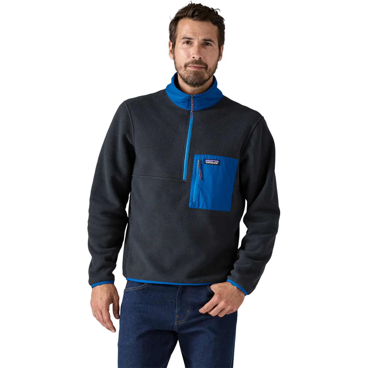 Patagonia Men's Pitch Blue w/Endless Blue Microdini 1/2-Zip Fleece Pullover - Image 2