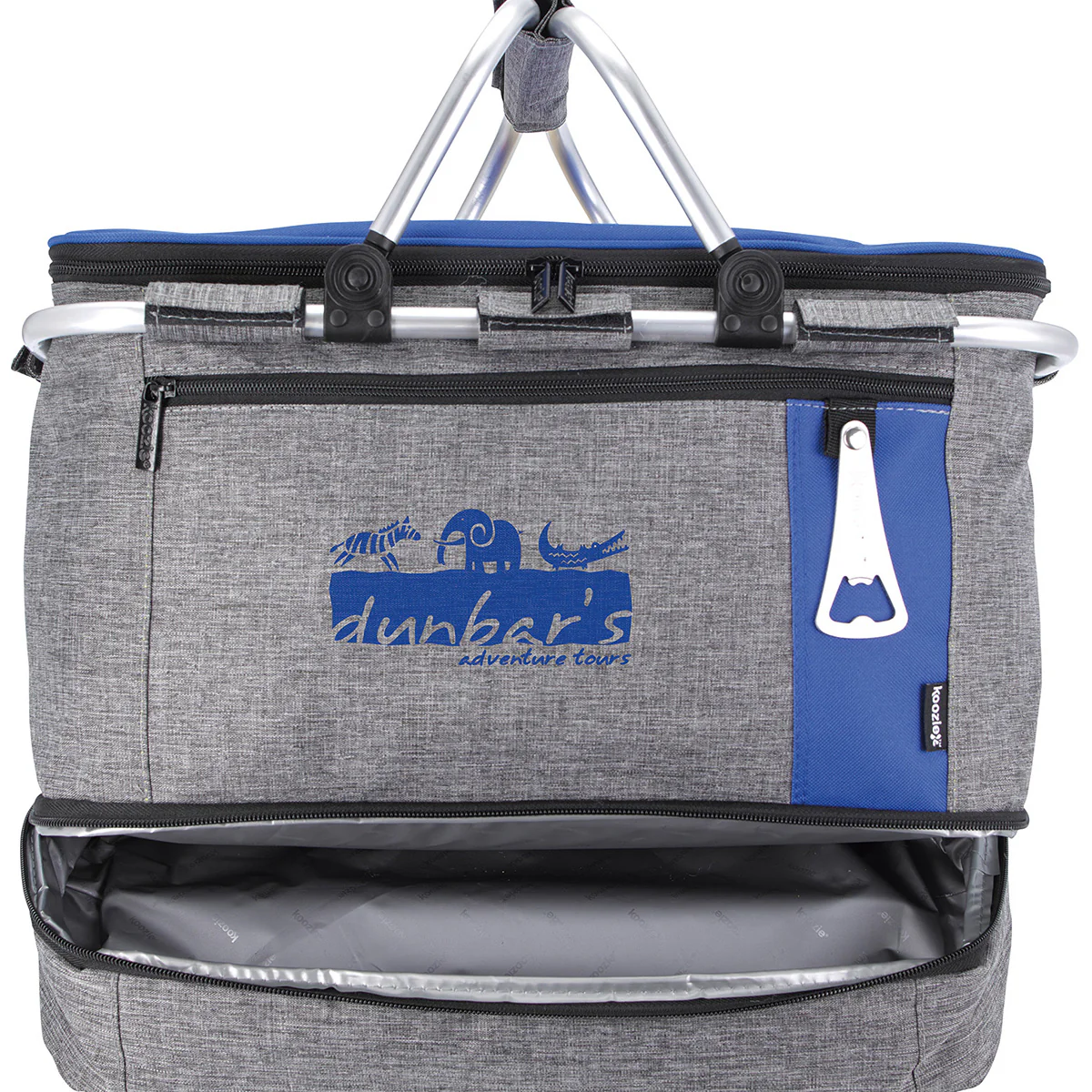Koozie Blue Collapsible Jumbo Picnic Basket - Image 2