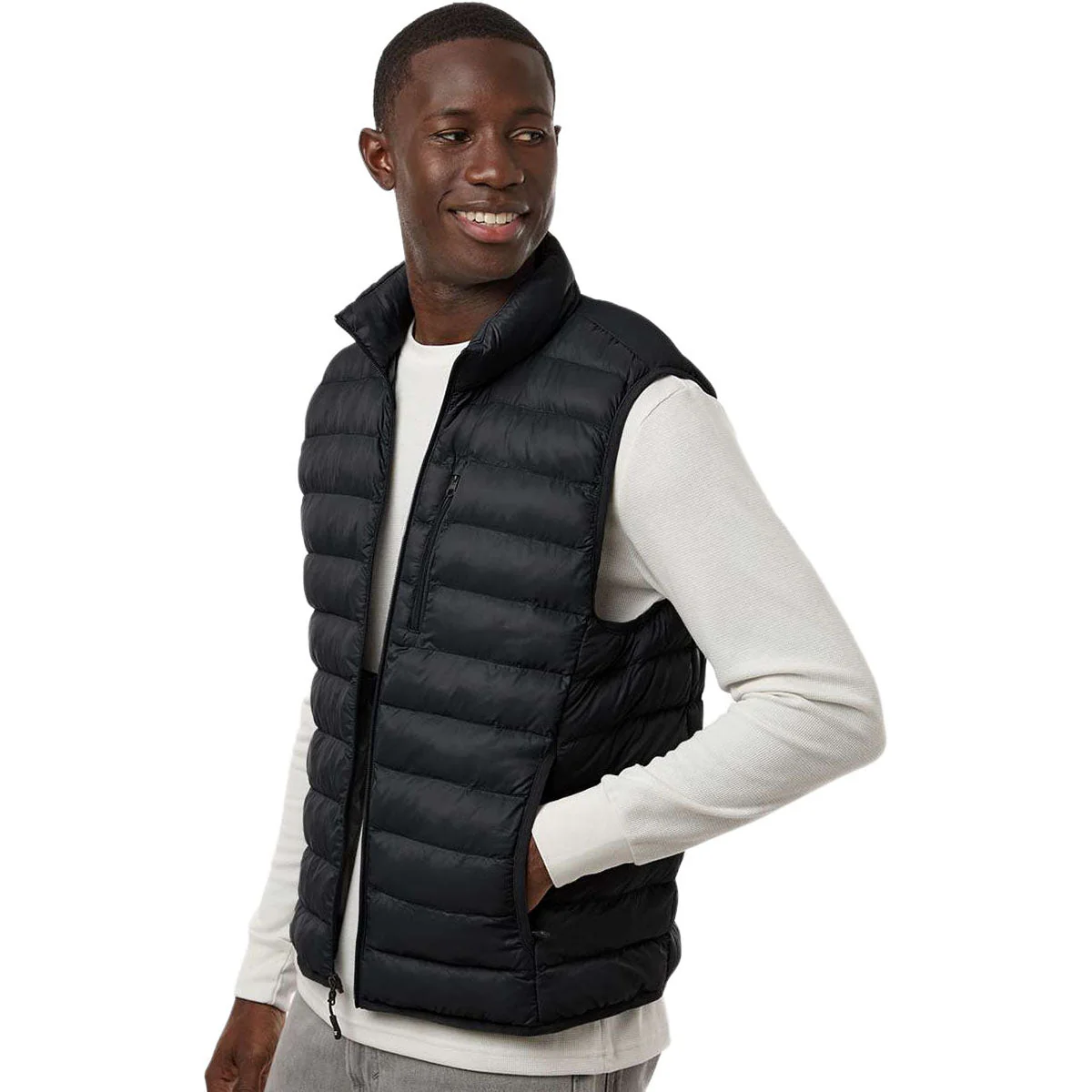 Weatherproof Men's Black Lightweight Poly-Filled Packable Vest - Image 5