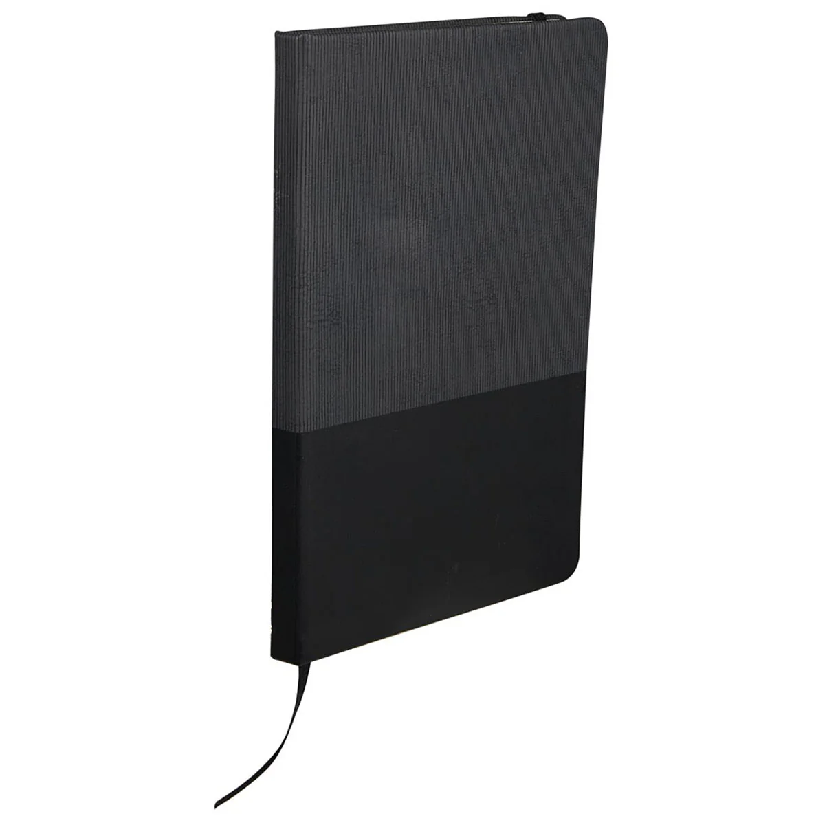 Leed's Black 5.5" x 8.5" FSC Recycled Ribbed Bound Journal - Image 4