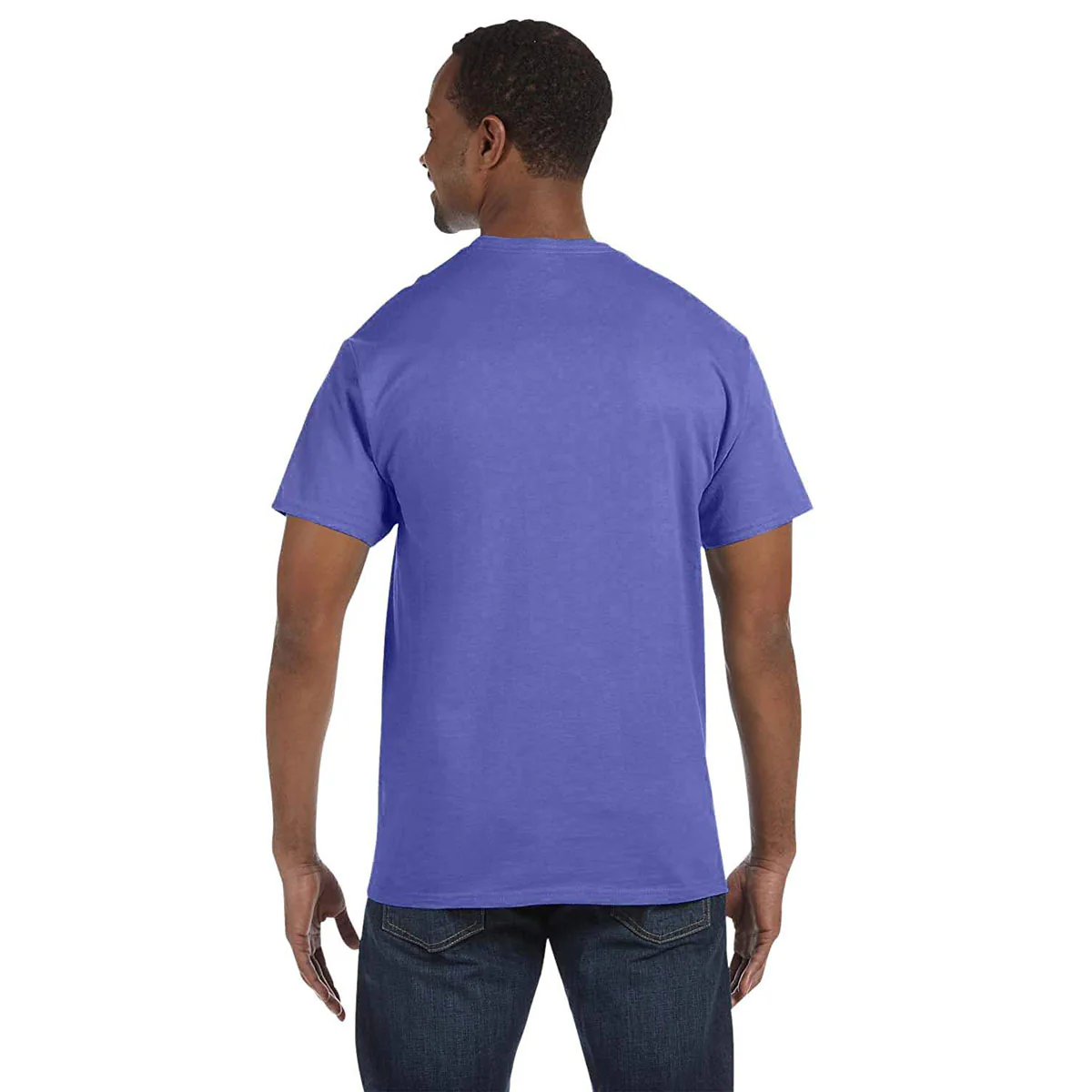 Jerzees Men's Violet 5.6 Oz Dri-Power Active T-Shirt - Image 2