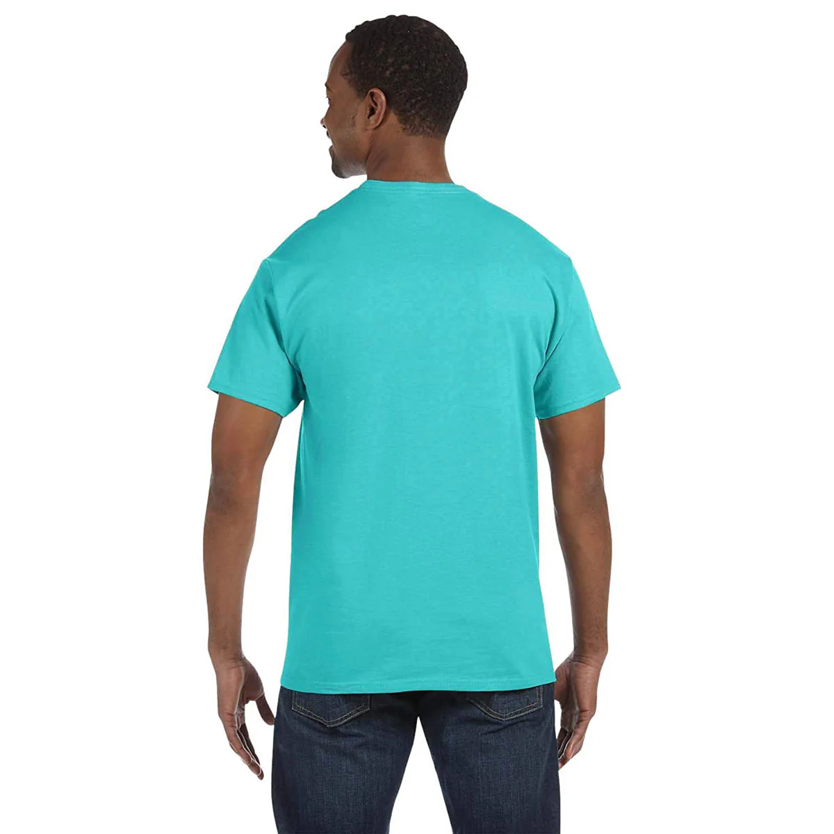 Jerzees Men's Scuba Blue 5.6 Oz Dri-Power Active T-Shirt - Image 2