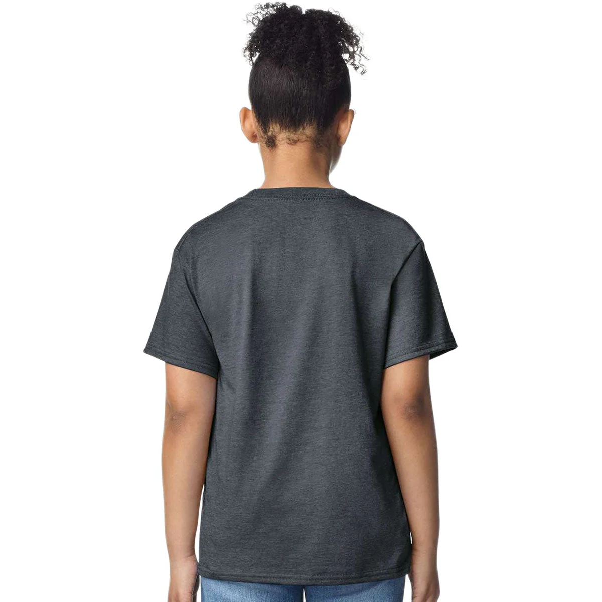 Gildan Youth Dark Heather Light Cotton T-Shirt - Image 4