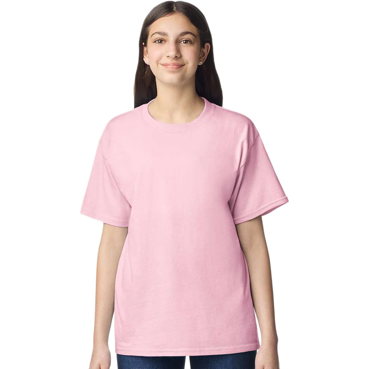 Gildan Youth Light Pink Light Cotton T-Shirt - Image 3