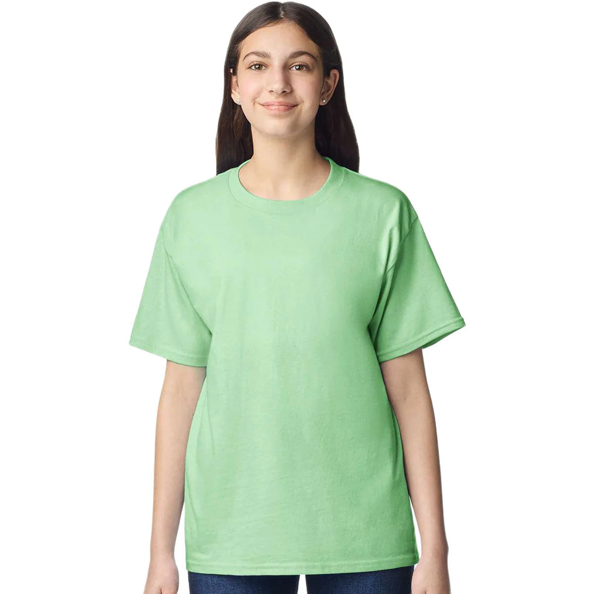 Gildan Youth Mint Green Light Cotton T-Shirt - Image 3