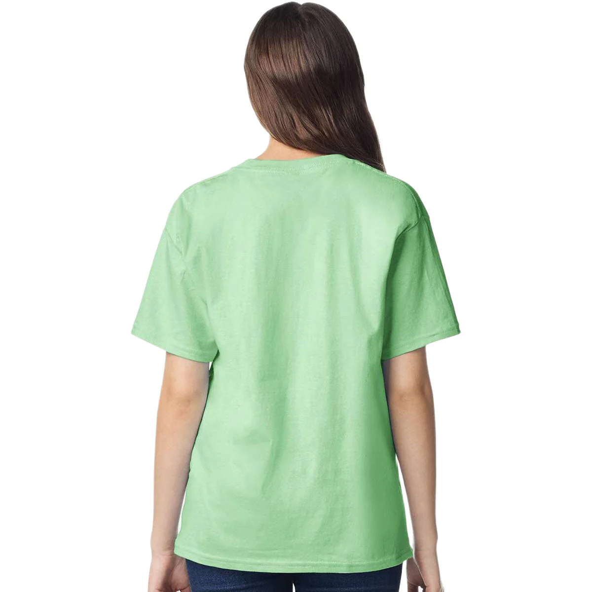 Gildan Youth Mint Green Light Cotton T-Shirt - Image 4