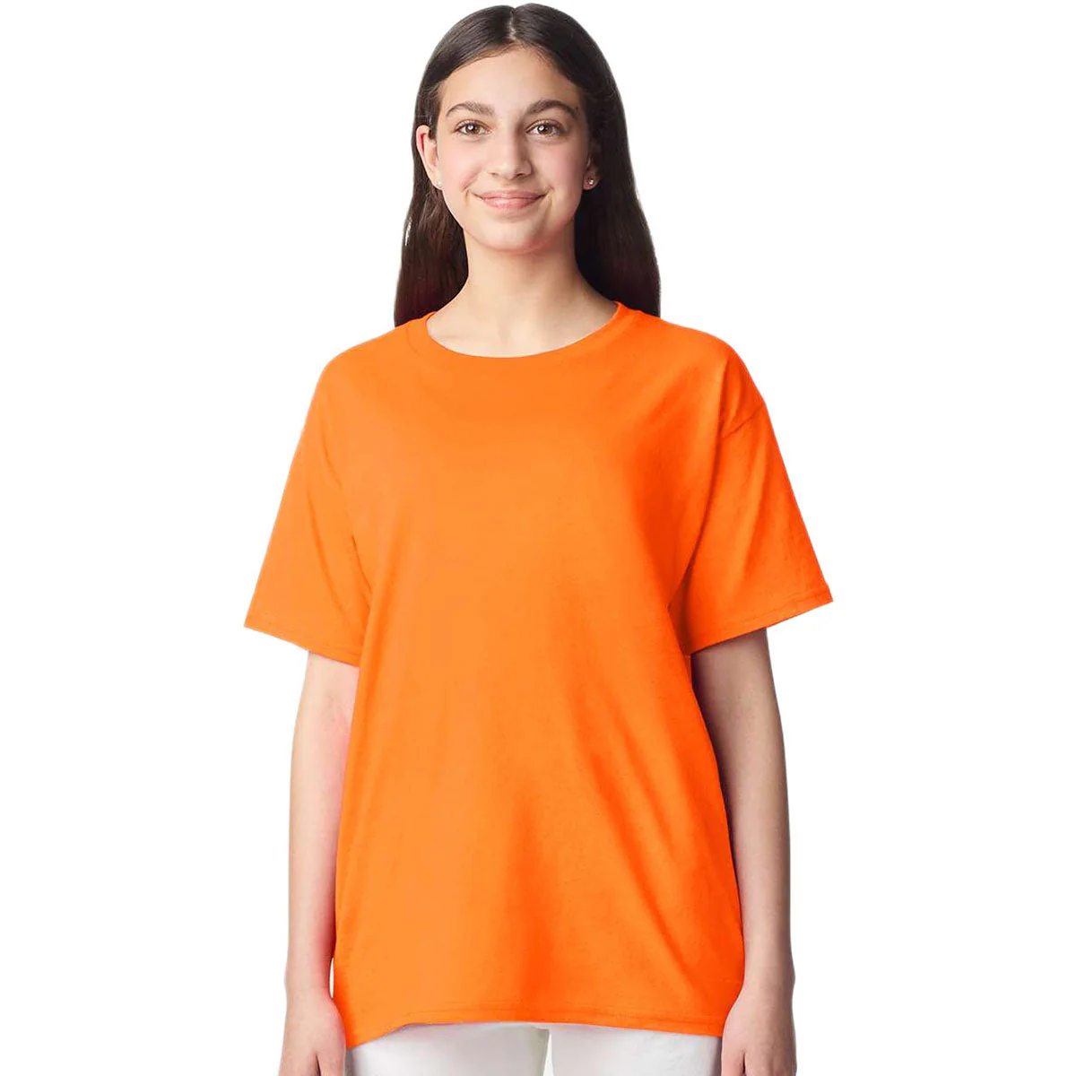 Gildan Youth Safety Orange Light Cotton T-Shirt - Image 3