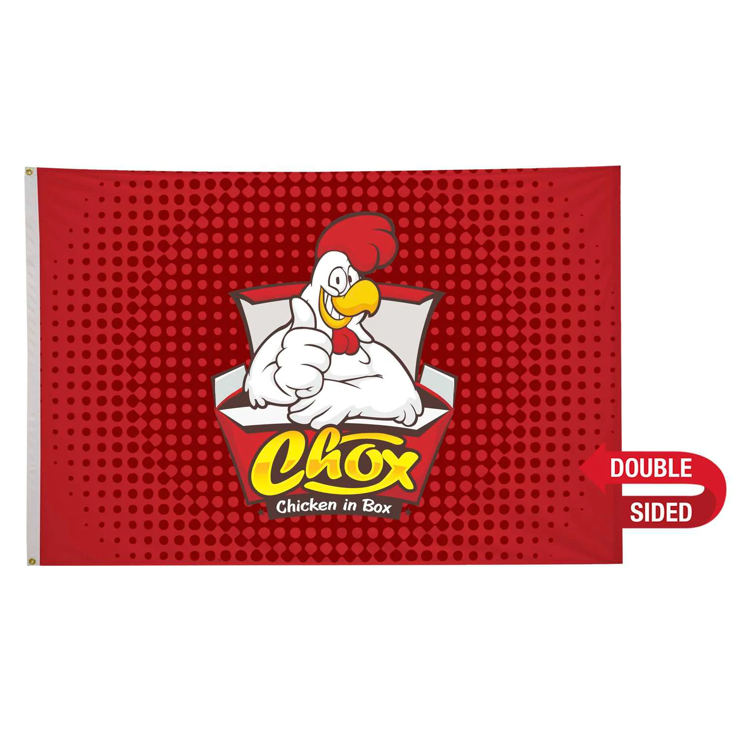 Showdown Displays White 5' x 8' Nylon Flag Double-Sided