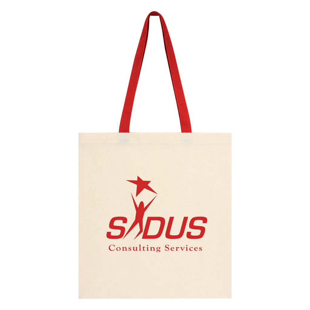 Hit Natural/Red Penny Wise Cotton Tote Bag - Image 2