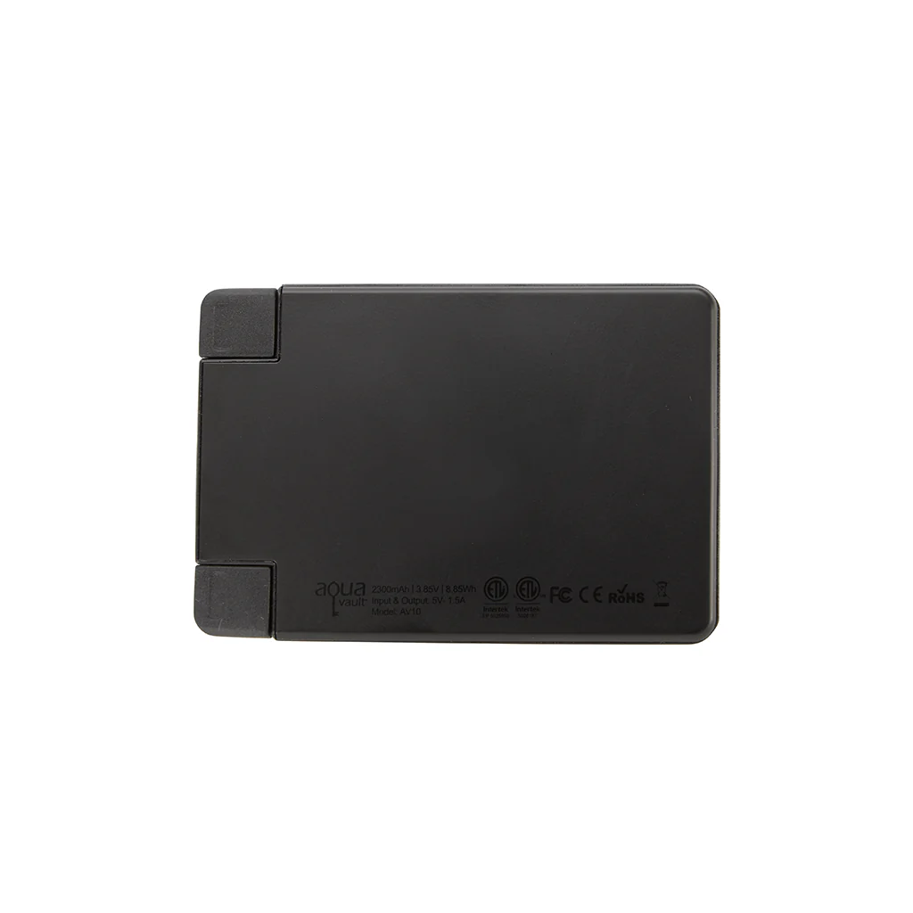 AquaVault Matte Black ChargeCard Power Bank 2,300 mAh - Image 5