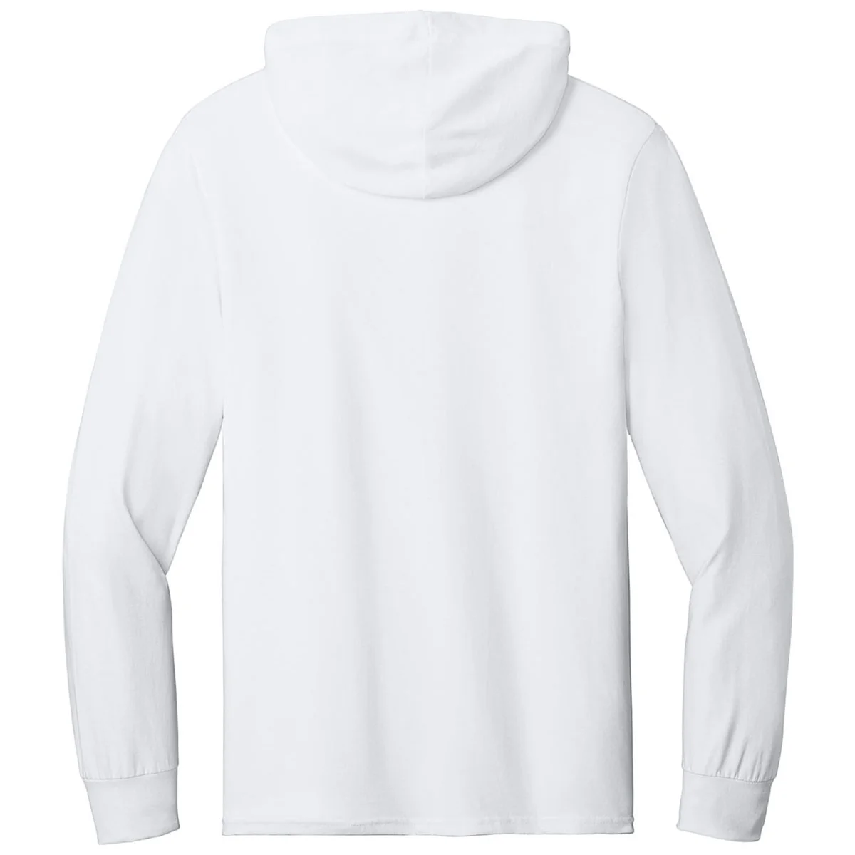 Jerzees Classics Unisex White Cotton Long Sleeve Hooded T-Shirt - Image 2