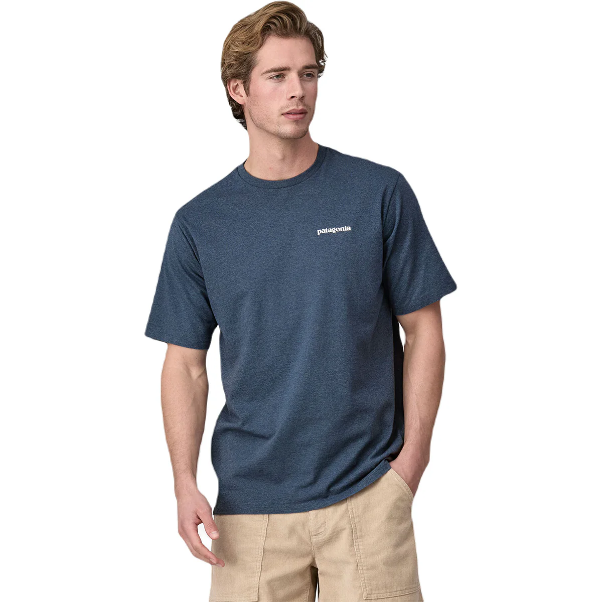 Patagonia Men's Utility Blue P-6 Logo Responsibili-Tee - Image 3