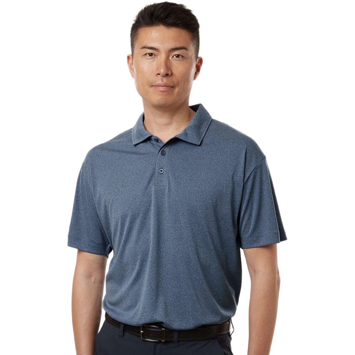 AllPro Men's Heather Navy Pro-Lock Performance Polo - Image 3