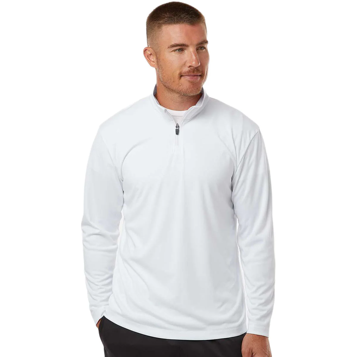 AllPro Men's White Pro-Lock Performance Quarter-Zip Pullover - Image 3