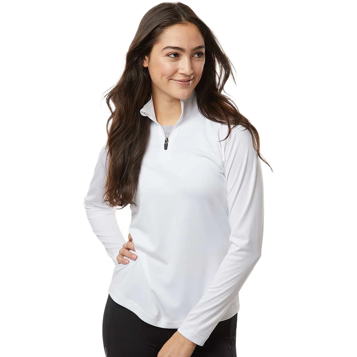 AllPro Women's White Pro-Lock Performance Quarter-Zip Pullover - Image 3
