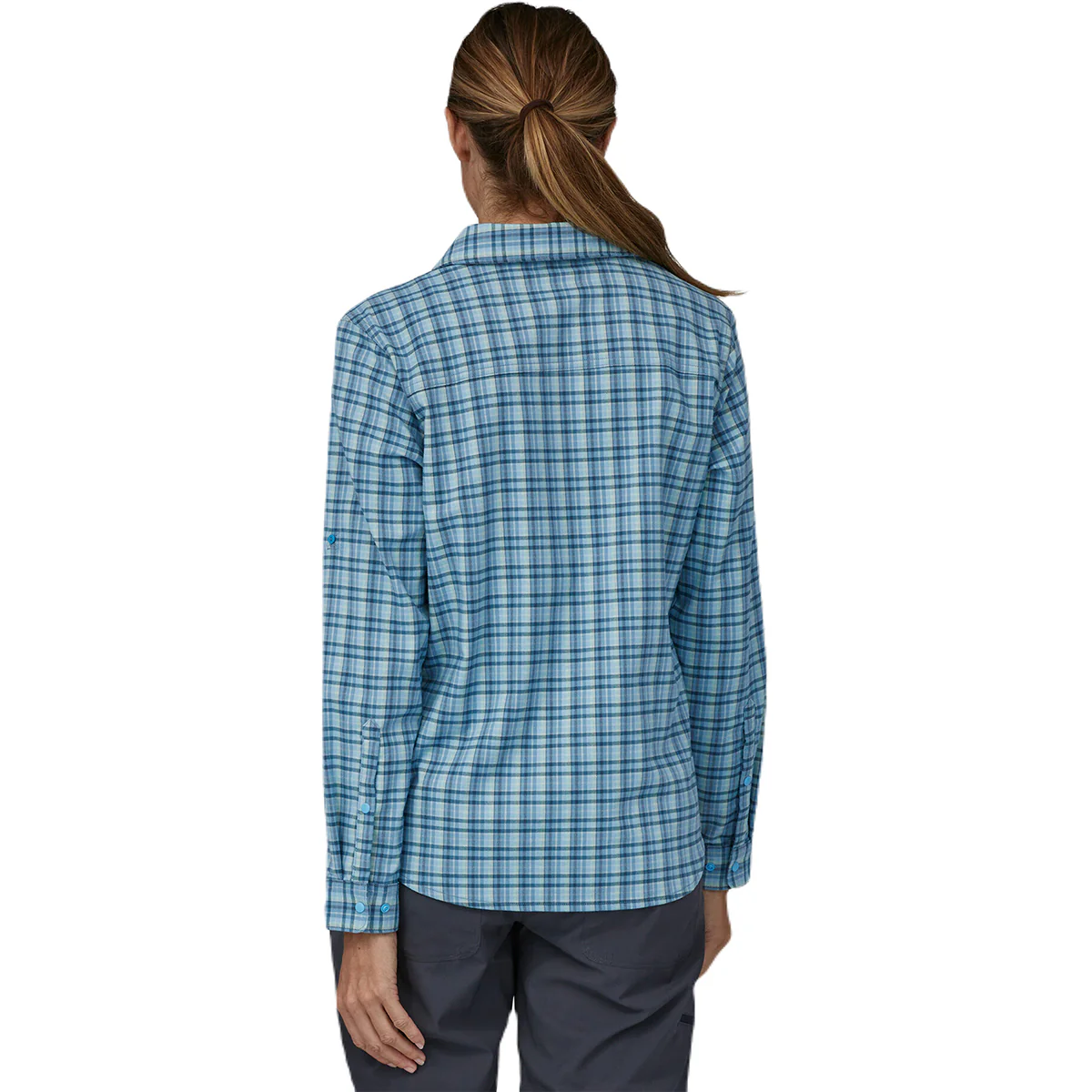 Patagonia Women's Santa Cruz-Lago Blue Early Rise Stretch Shirt - Image 3