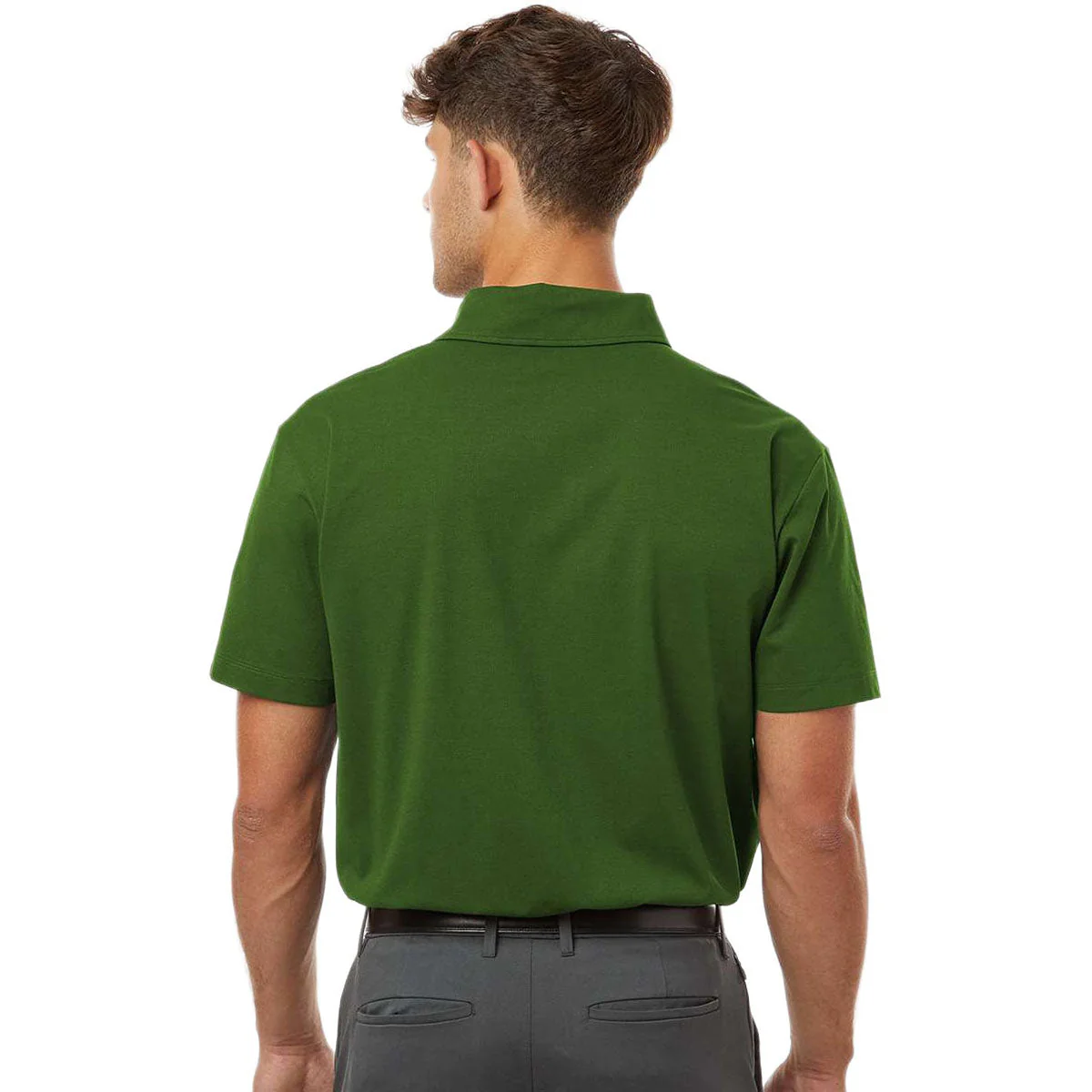 AllPro Men's Olive Green Pro-Flex Sorona Polo - Image 4