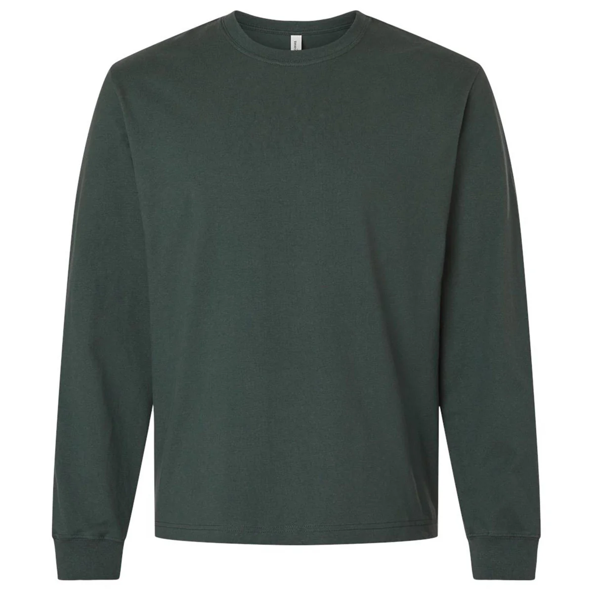 Bella + Canvas Men's Hunter Green 7.5 oz Heavyweight Long Sleeve Tee