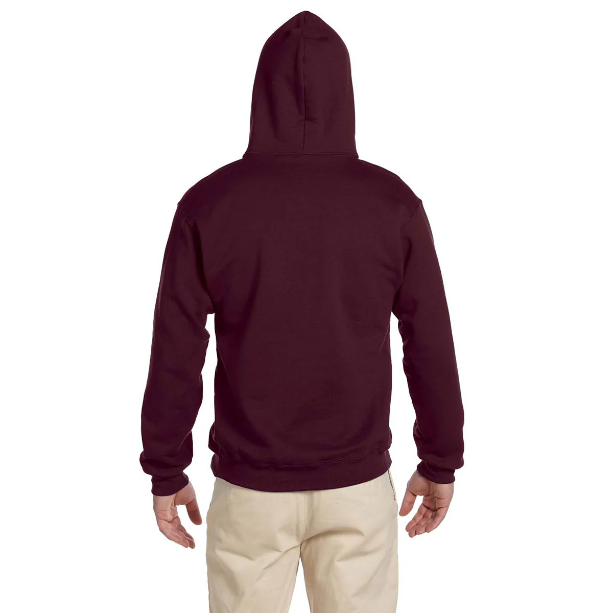Jerzees Men's Maroon 9.5 Oz. Super Sweats Nu-Blend Fleece Pullover Hood - Image 2