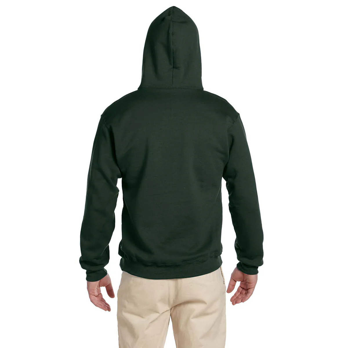Jerzees Men's Forest Green 9.5 Oz. Super Sweats Nu-Blend Fleece Pullover Hood - Image 2