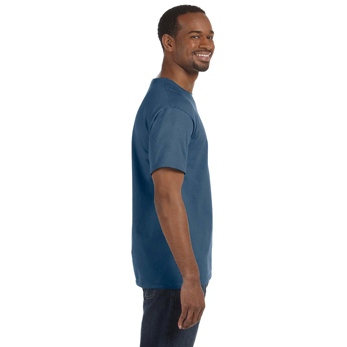 Gildan Men's Indigo Blue 5.3 oz. T-Shirt - Image 3