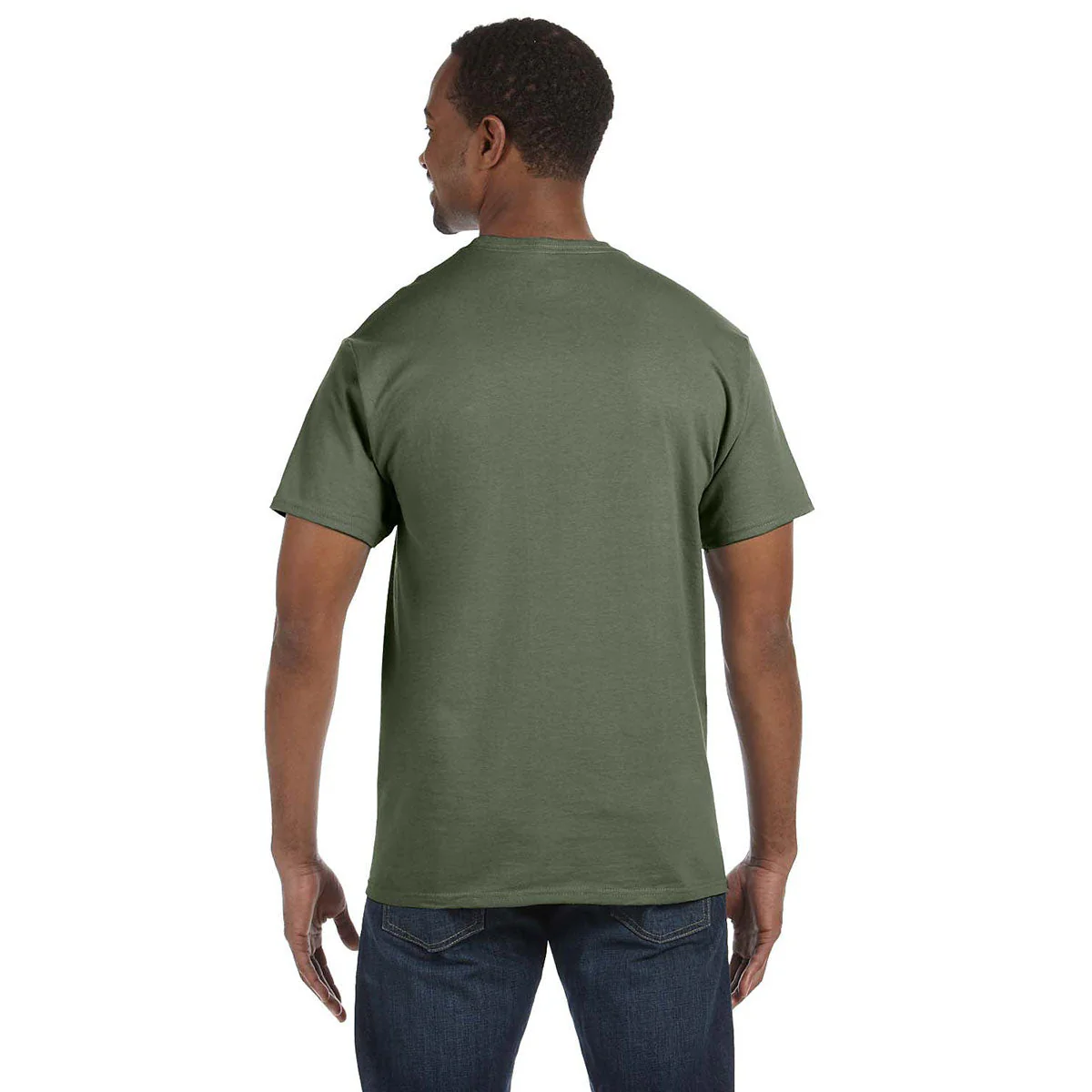 Gildan Men's Military Green 5.3 oz. T-Shirt - Image 2