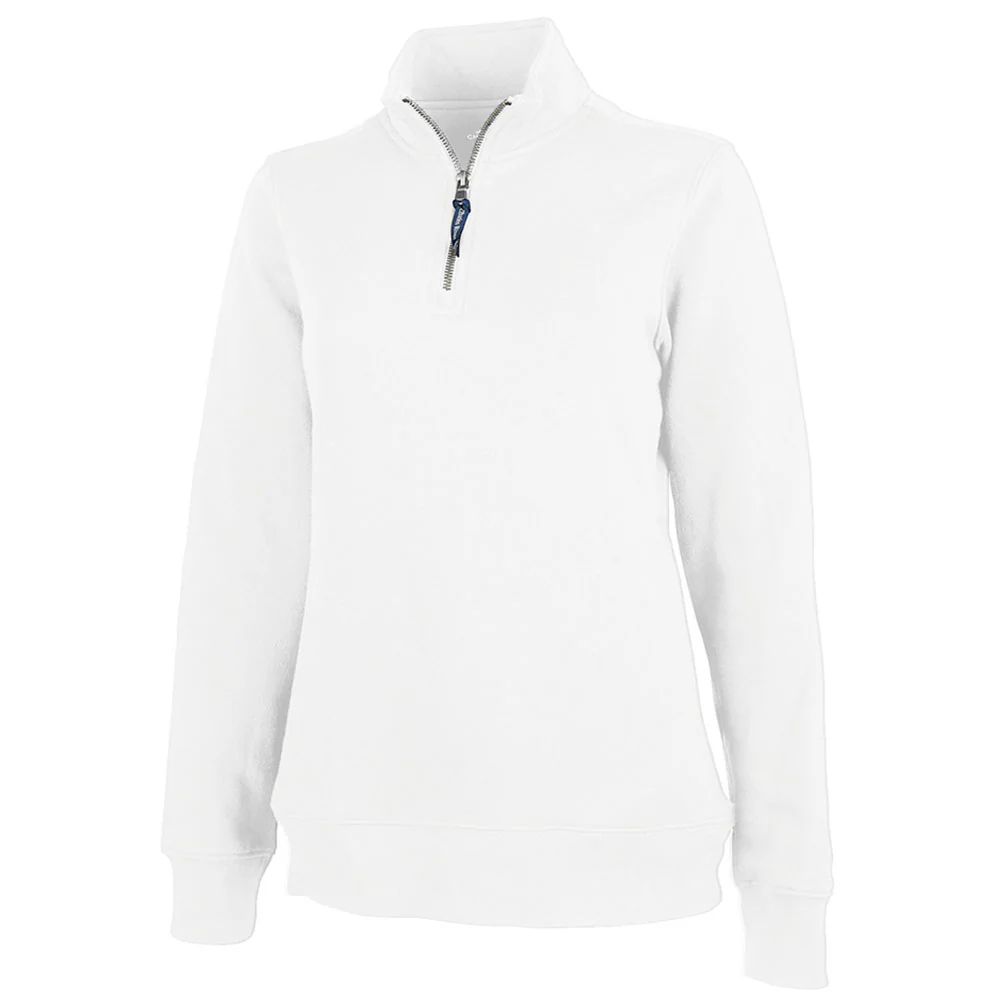 Charles River Women's White Crosswind Quarter Zip Sweatshirt