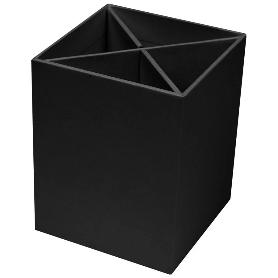 Hit Black 4 Compartment Pen & Pencil Cup