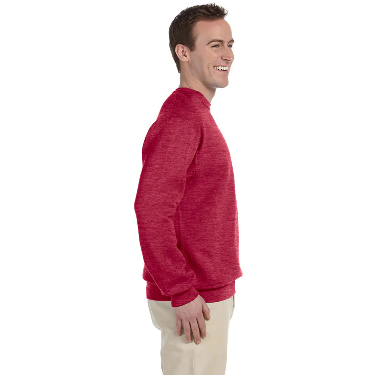 Jerzees Men's Vintage Heather Red 8 Oz. Nublend Fleece Crew - Image 3