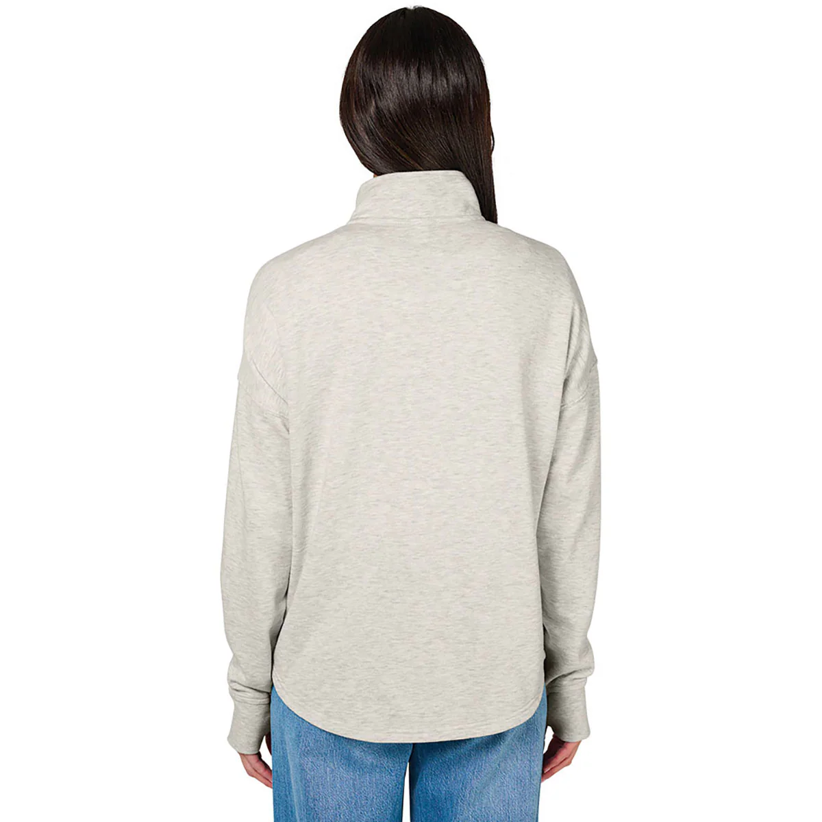 Charles River Women's Oatmeal Heather Willow Half Zip Sweatshirt - Image 4