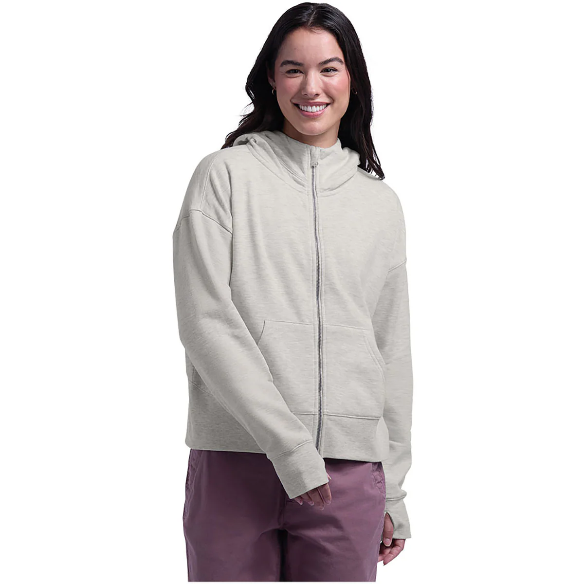 Charles River Women's Oatmeal Heather Willow Full Zip Hoodie - Image 3