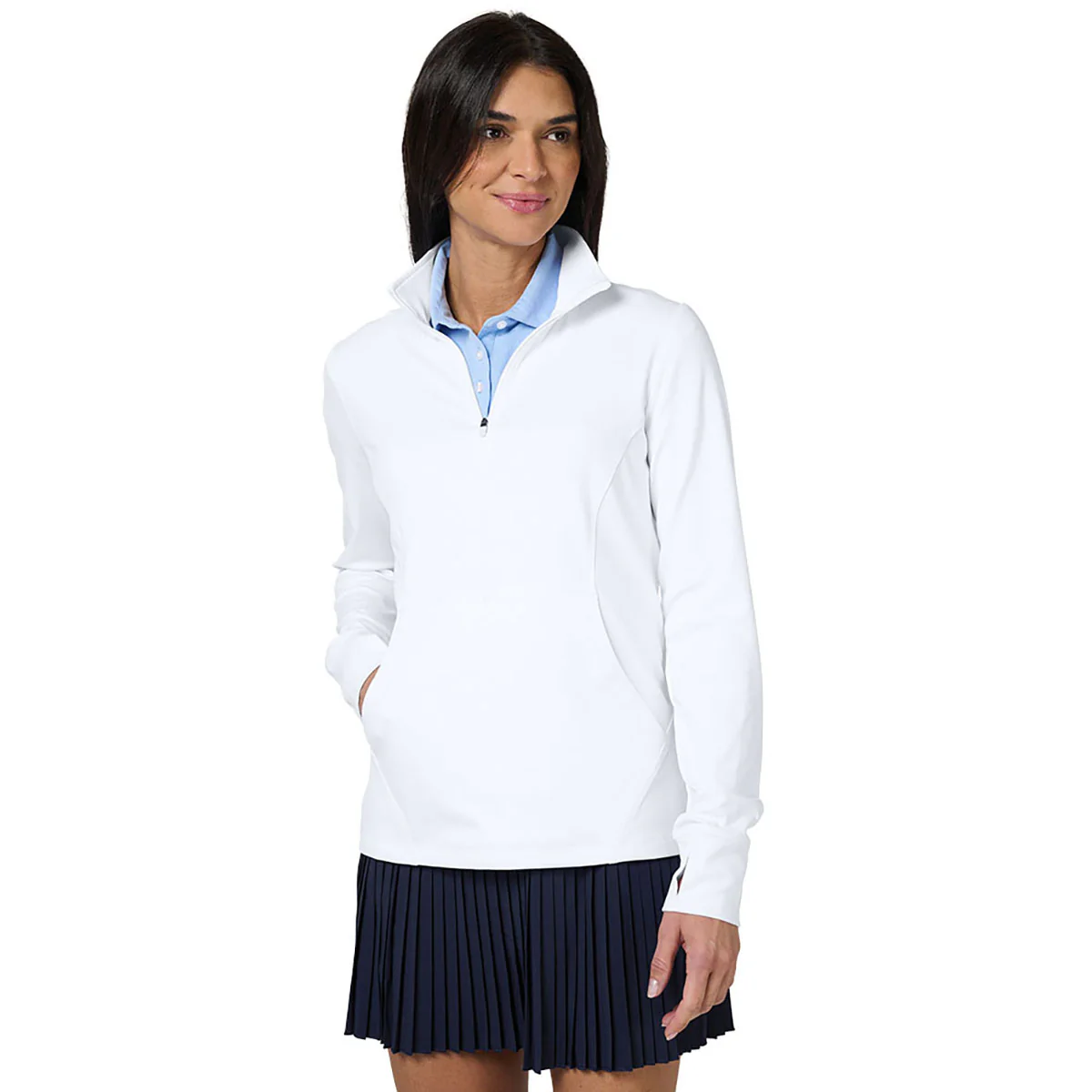 Charles River Women's White Nu Fitness Quarter Zip - Image 5