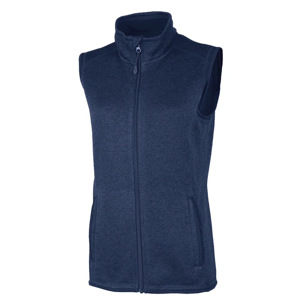 Charles River Women's Navy Heather Pacific Heathered Fleece Vest