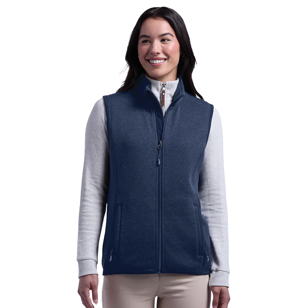 Charles River Women's Navy Heather Pacific Heathered Fleece Vest - Image 3