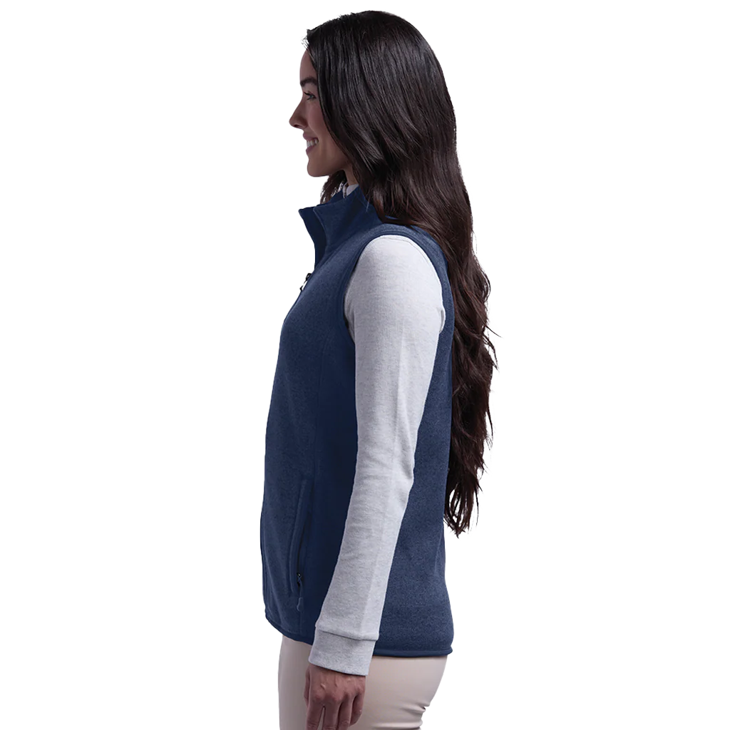 Charles River Women's Navy Heather Pacific Heathered Fleece Vest - Image 4