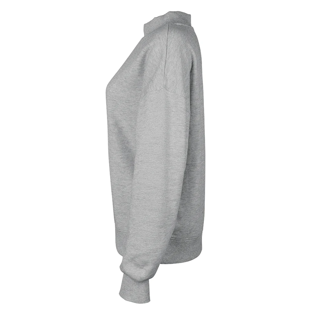 Charles River Women's Heather Grey Willow Mock-Neck Sweatshirt - Image 3
