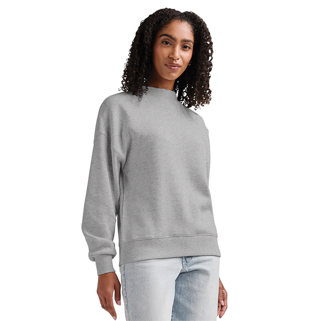 Charles River Women's Heather Grey Willow Mock-Neck Sweatshirt - Image 4