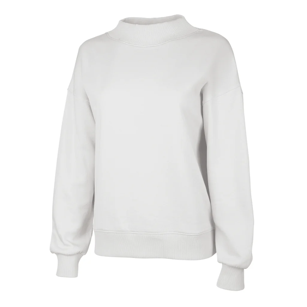 Charles River Women's White Willow Mock-Neck Sweatshirt