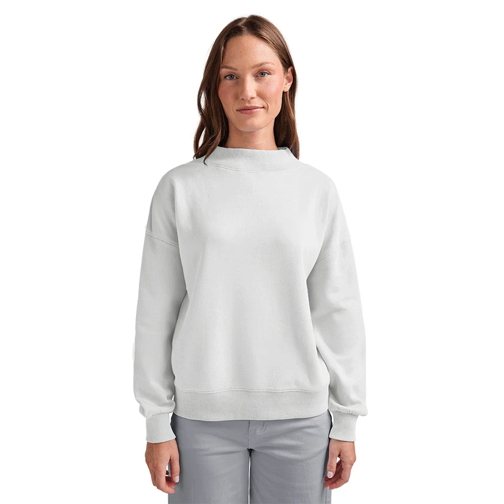 Charles River Women's White Willow Mock-Neck Sweatshirt - Image 6