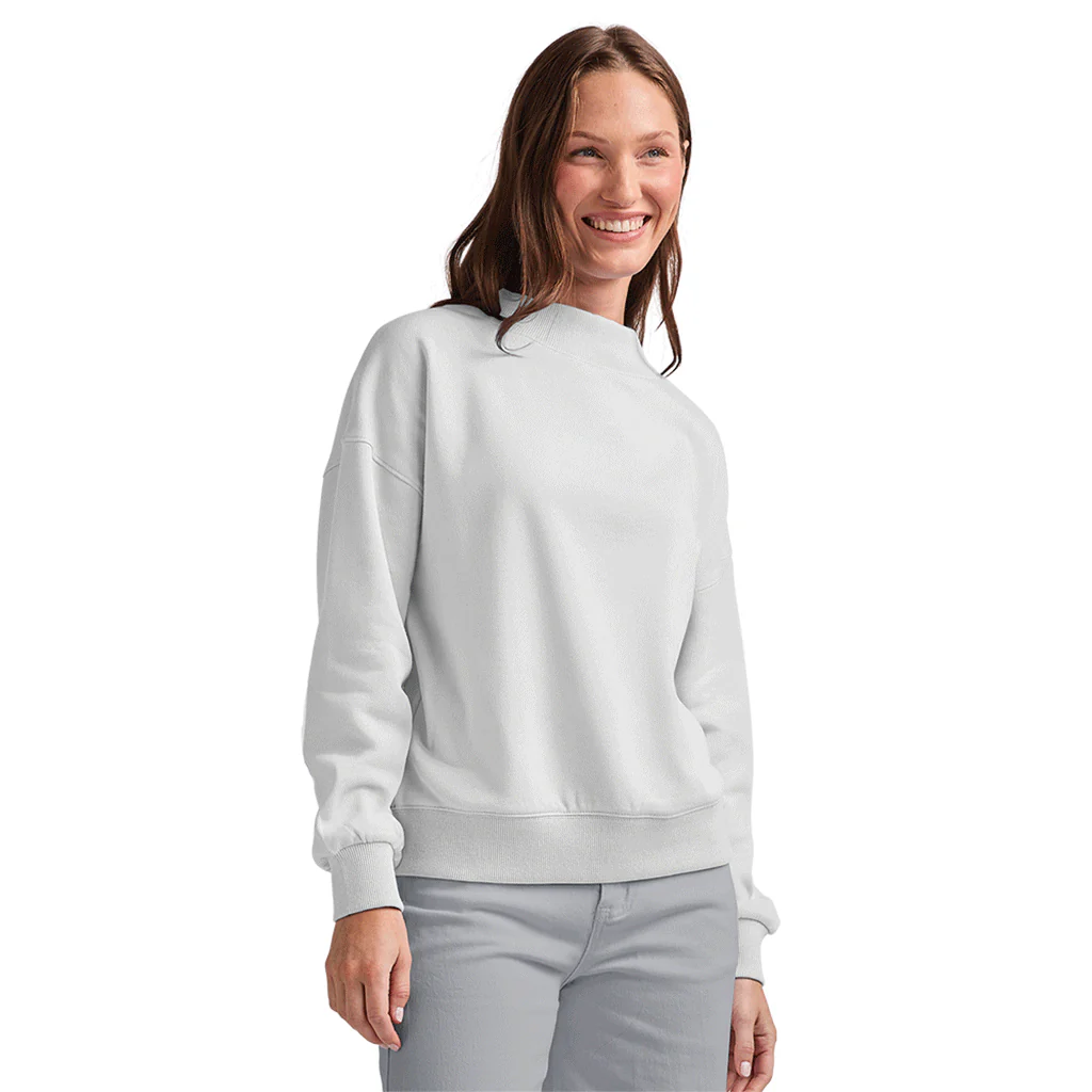 Charles River Women's White Willow Mock-Neck Sweatshirt - Image 7