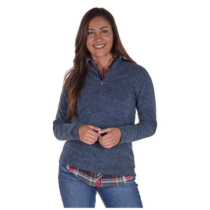 Charles River Women's Navy Heather Freeport Microfleece Pullover - Image 3