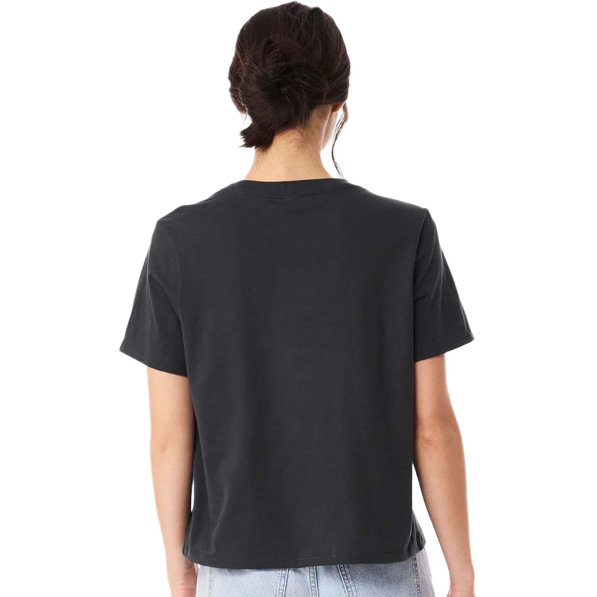 Bella + Canvas Women's Dark Grey 6 oz Heavyweight Tee - Image 4