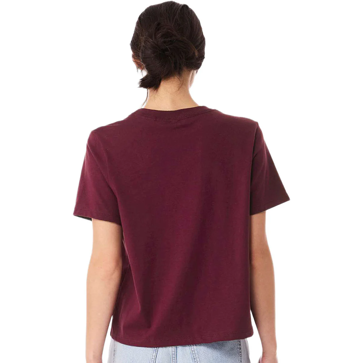 Bella + Canvas Women's Maroon 6 oz Heavyweight Tee - Image 4