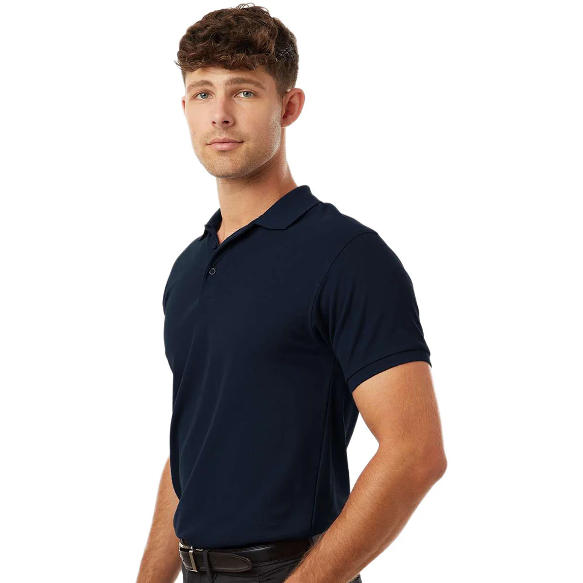 AllPro Men's Navy Pique Polo - Image 5