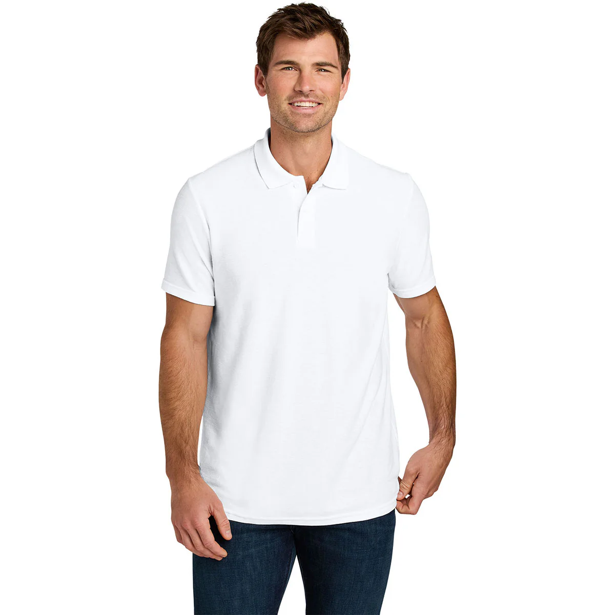 Gildan Men's White Softstyle Pique Polo - Image 3