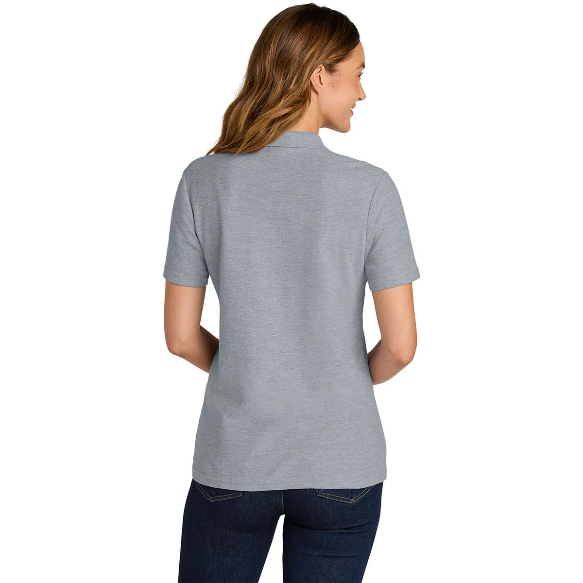 Gildan Women's Ring Spun Sport Grey Softstyle Pique Polo - Image 4