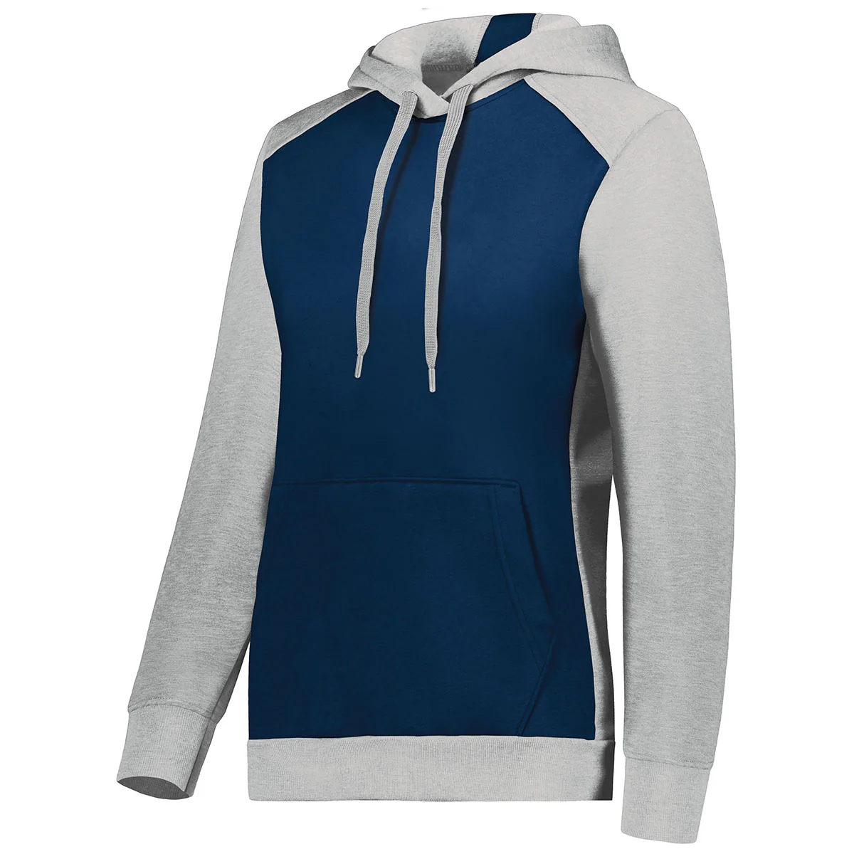 Augusta Sportswear Women's Navy/Grey Heather Three-Season Fleece Pullover Hoodie - Image 3