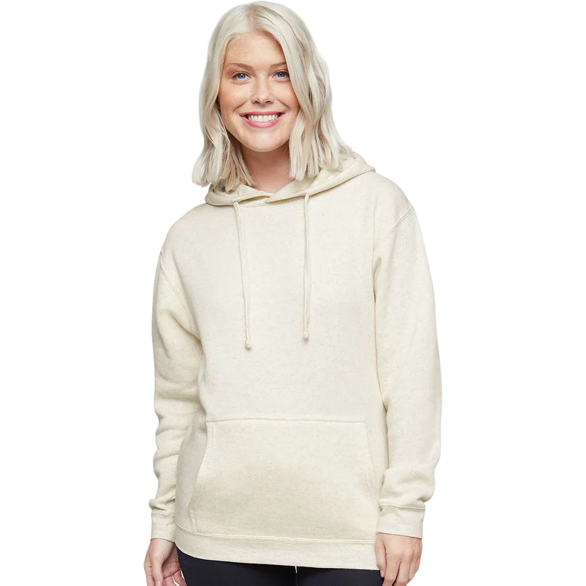 LAT Unisex Natural Heather Elevated FleeceBasic Hoodie - Image 3